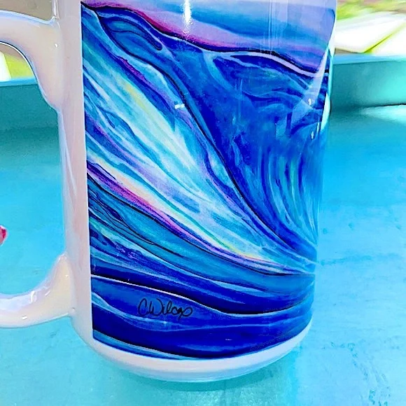 Colleen Wilcox Artist Wave Aloha Ocean Surf Coffee Mug - Picture 6 of 7